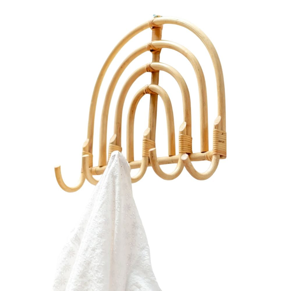 Rainbow Rattan Wall Hook Kid's Room, rattan kids furniture, wholesale, bulk