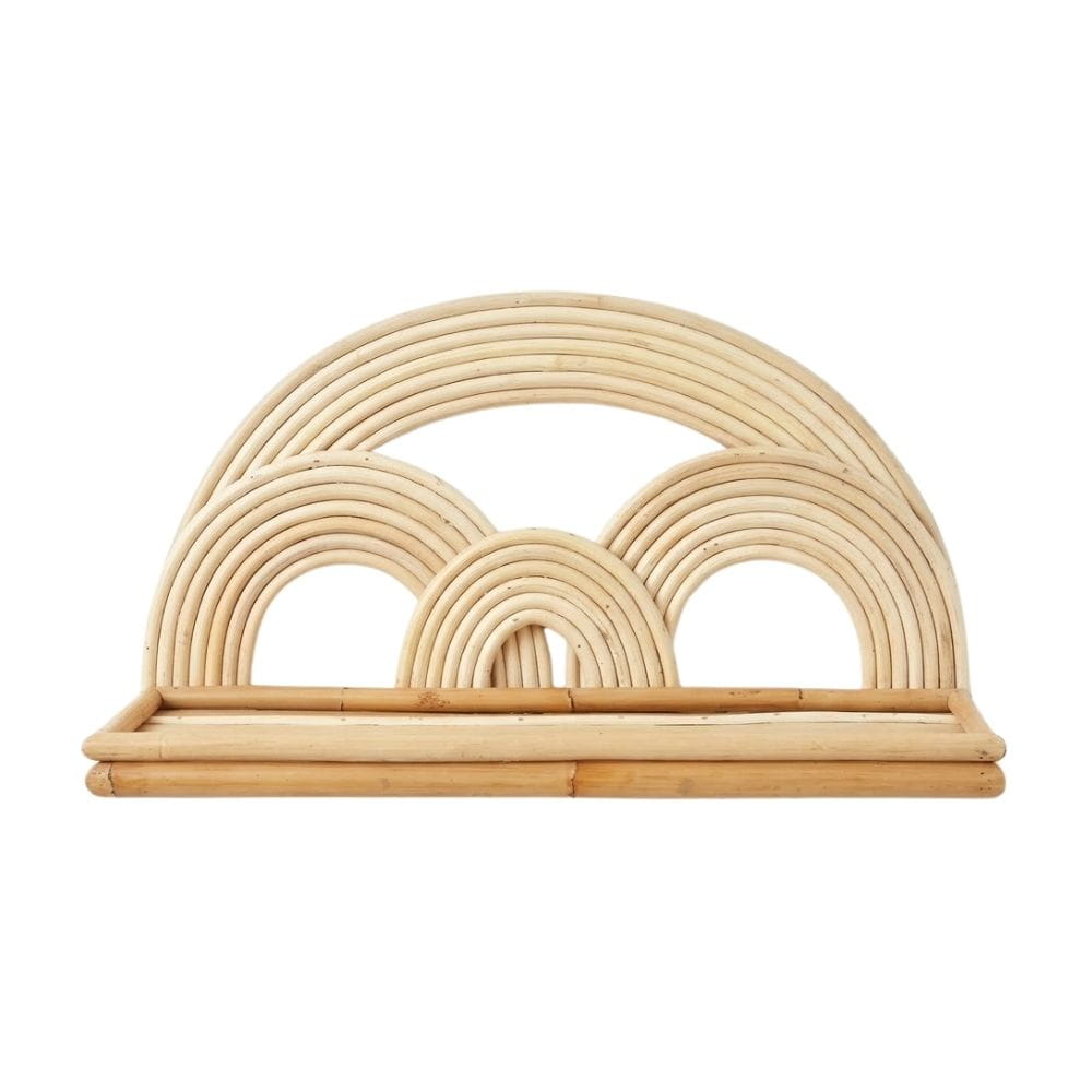 Rainbow Rattan Wall Shelf Kid's Room, rattan kids furniture, wholesale, bulk