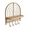 Rainbow Rattan Wall Shelf with Hooks, rattan kids furniture, wholesale, bulk