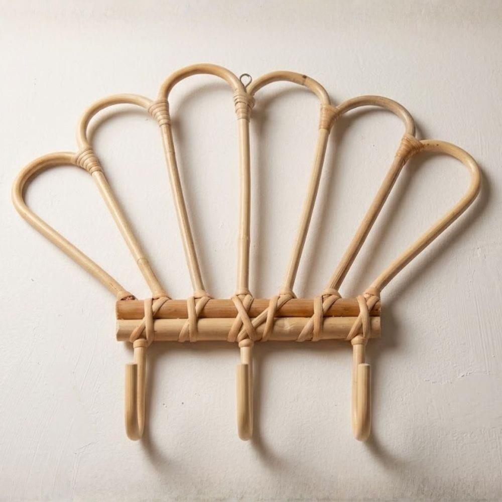 Rattan Seashell Wall Hook Nursery Room, rattan kids furniture, wholesale, bulk