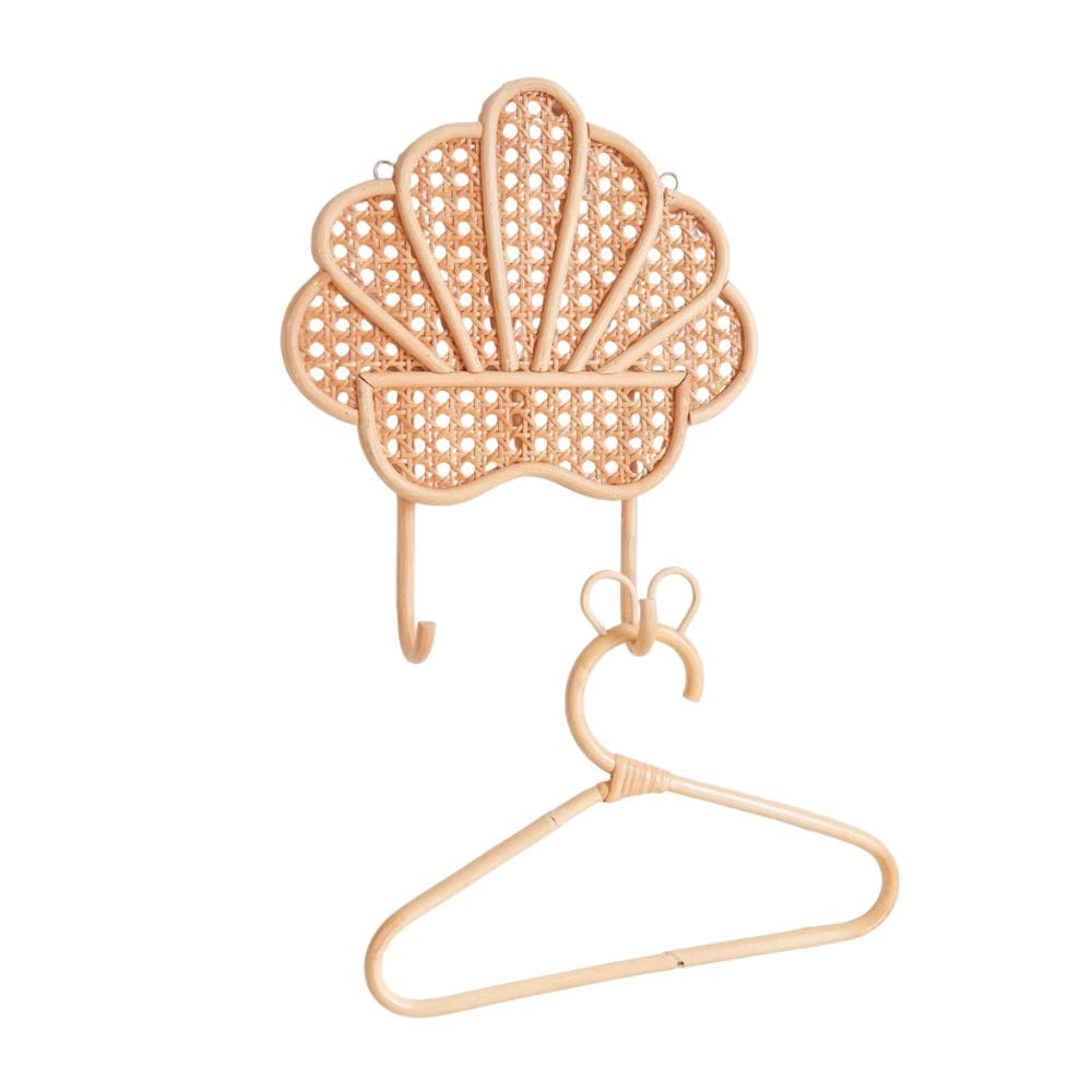 Rattan Shell Wall Hook, rattan kids furniture, wholesale, bulk