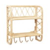 Rattan Wall Mounted Book Shelf with Hooks, rattan kids furniture, wholesale, bulk