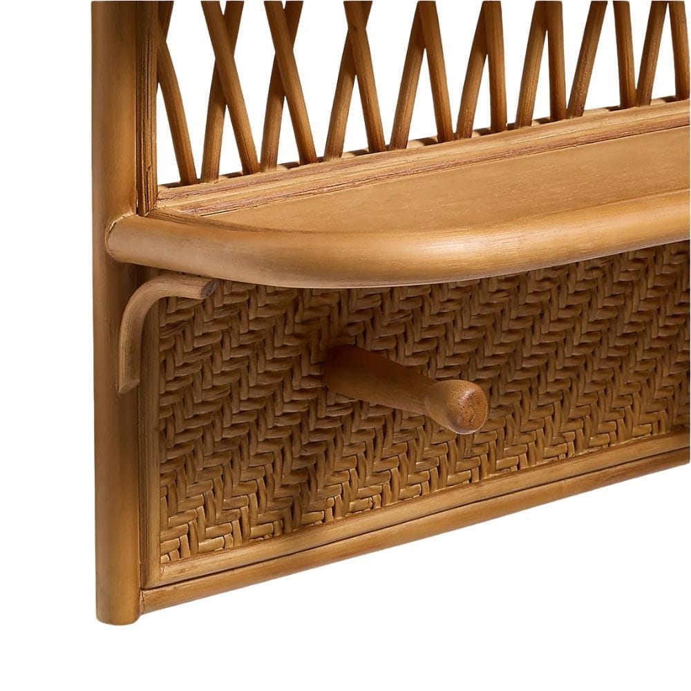 Rattan Wall Shelf with Hanger, rattan kids furniture, wholesale, bulk