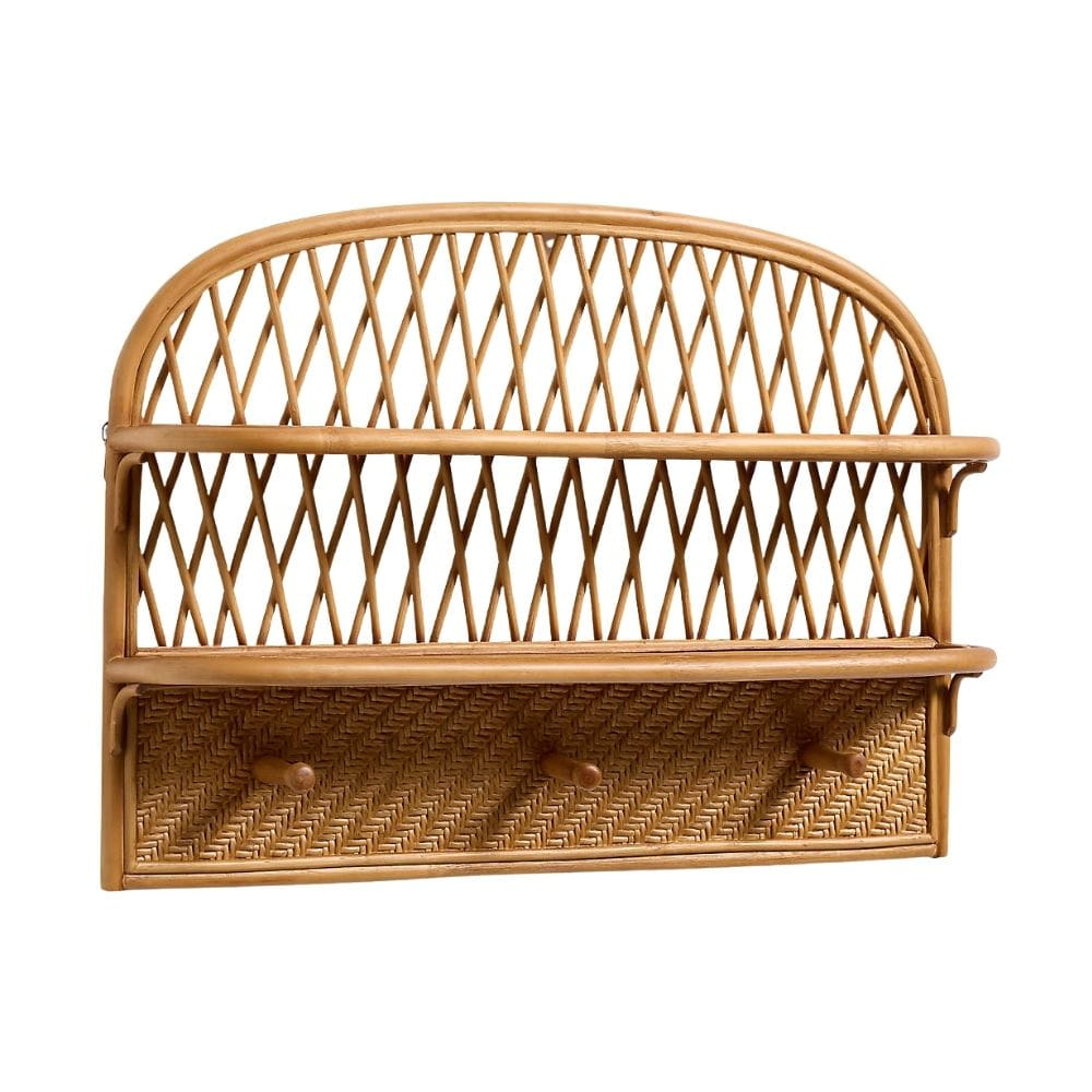 Rattan Wall Shelf with Hanger, rattan kids furniture, wholesale, bulk