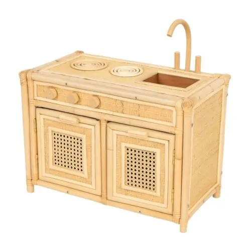 rattan play kitchen for Toddlers, kids toys, kids furniture, wholesale, bulk