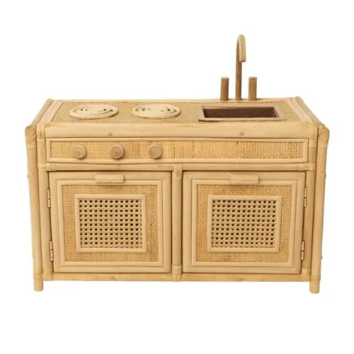 rattan play kitchen for Toddlers, kids toys, kids furniture, wholesale, bulk