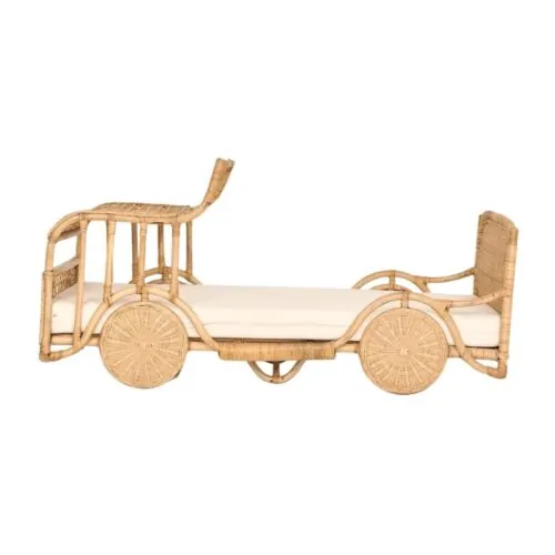 Rattan Car Design Kids Bed, rattan kid's bed, rattan baby cot, rattan kids toys, rattan kids furniture, wholesale, bulk