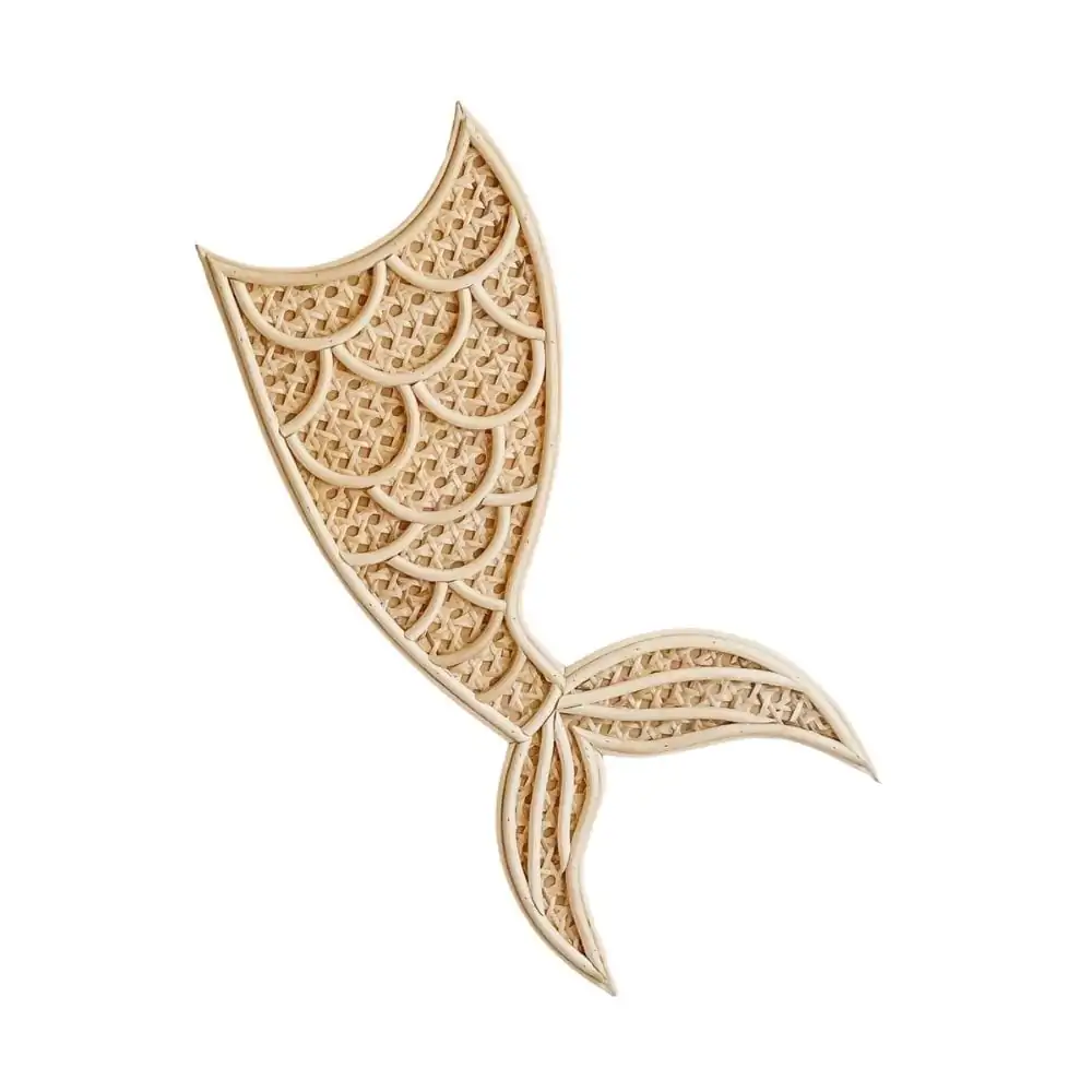 Wall Mounted Rattan Mermaid Tail, rattan kids toys, rattan kids furniture, wholesale, bulk