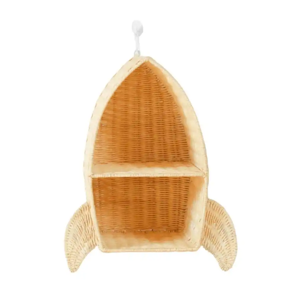 Rattan Rocket Ship Wall Shelf, rattan kids furniture, wholesale, bulk