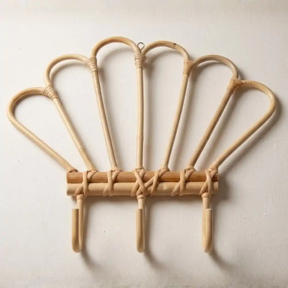 Rattan Seashell Wall Hook Nursery Room, rattan kids furniture, wholesale, bulk